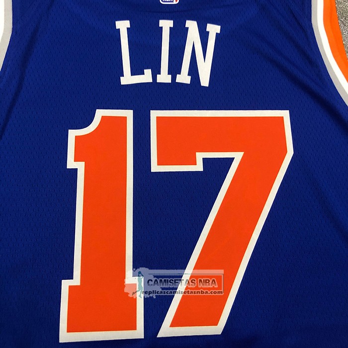 Camiseta New York Knicks Jeremy Lin NO 17 Icon Azul
